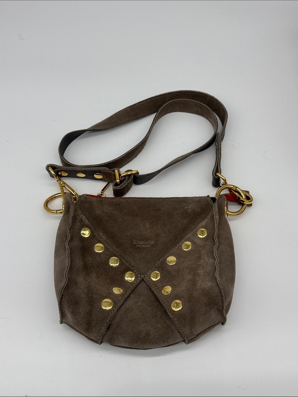 Hammitt Suede Crossbody with Gold Studs